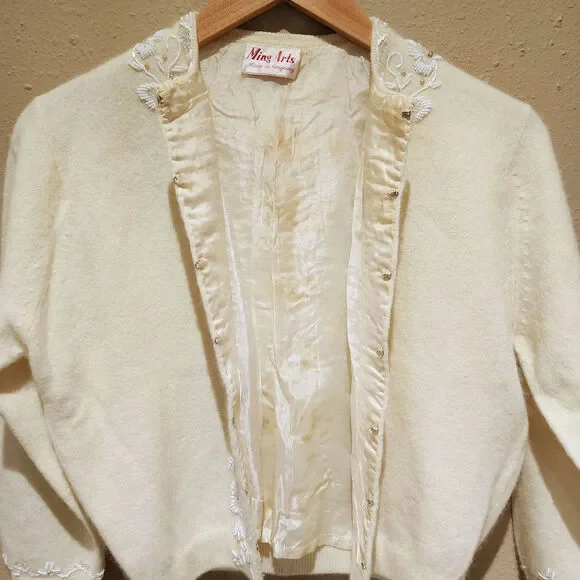 60s Vintage Cardigan Hand Beaded - Picture 7 of 12